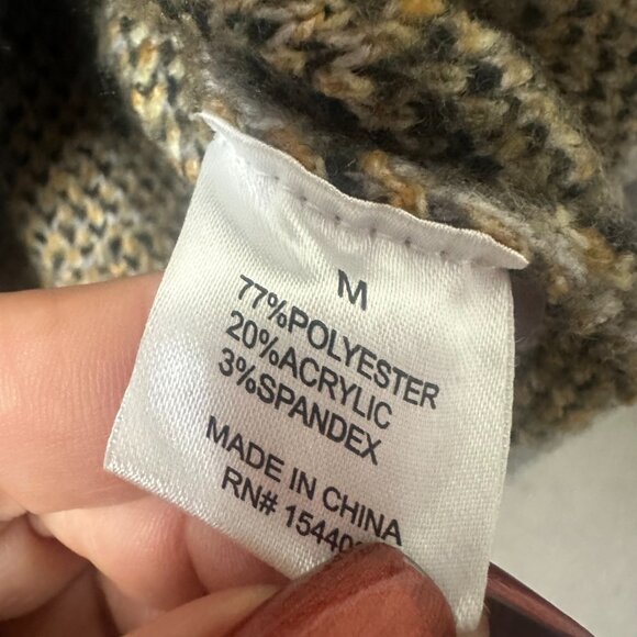 Social Scene Sweater sz M Teddy Bears cropped Cozy Fall Cottagecore gray v neck - Picture 4 of 6